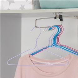 Вешалка-плечики для одежды детская, антискользящая, размер 30-34 см, антискользящее покрытие, цвет МИКС