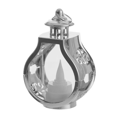 Ночник "Застывшая свеча" 3хLR1130 серебро 5х7,5х12 см