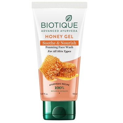 BIOTIQUE Honey Gel Soothe &amp; Nourish Foaming Face Wash Успокаивающий и питательный гель для умывания с мёдом  50мл