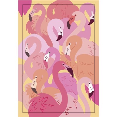 Алмазная мозаика на подрамнике с полным заполнением «Розовые фламинго», 20х30 см