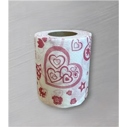 Сувенирная туалетная бумага «Сердечки», двухслойная, 25 м (10х9,5 см)