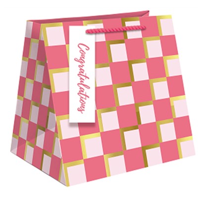 Пакет подарочный «Congratulations", pink (23*23*20)
