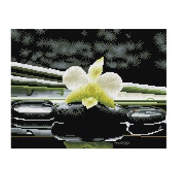 Алмазная мозаика ТРИ СОВЫ "Цветок орхидеи", 30*40см, холст на деревянном подрамнике, картонная коробка с пластиковой ручкой