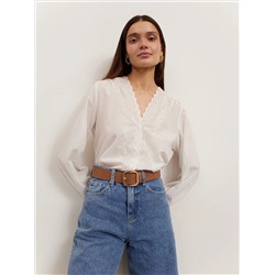 Рубашка однотонная  цвет: Белый B2841/larid | купить в интернет-магазине женской одежды EMKA