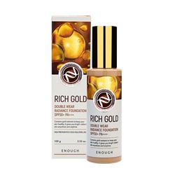 ENOUGH Тональный крем для лица ЗОЛОТО Rich Gold Double Wear Radiance Foundation SPF50+ PA+++ (23), 100 мл