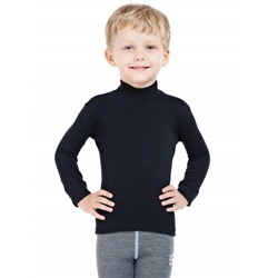 Термоводолазка детская для мальчиков с длинным рукавом серии SOFT CITY STYLE, цвет черный