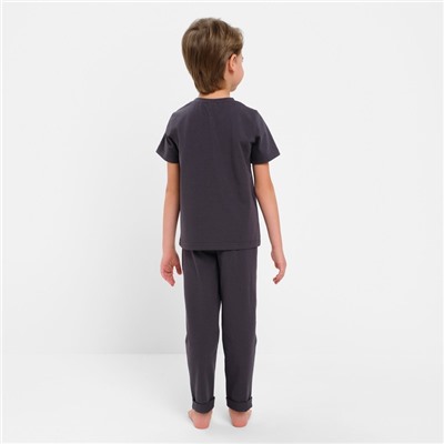 Пижама для мальчика (футболка, брюки) MINAKU цвет графит, рост 110