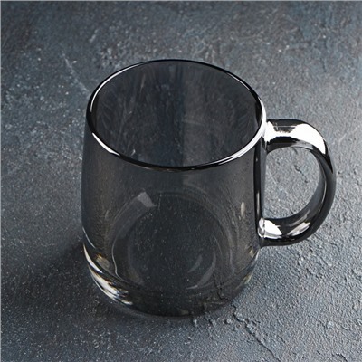 Кружка стеклянная «Нордик», 380 мл, цвет серый