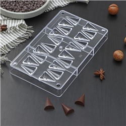 Форма для шоколада и конфет «Малый конус», 20 ячеек, 20×12×2,5 см, ячейка 2×3×1 см