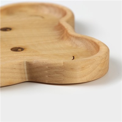 Тарелка деревянная Adelica «Медвежонок», 18×18×1,8 см, берёза