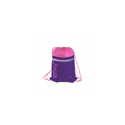 Мешок для обуви 1 отделение Berlingo "Envy", 360*470мм, светоотражающая лента, карман на молнии, розовый