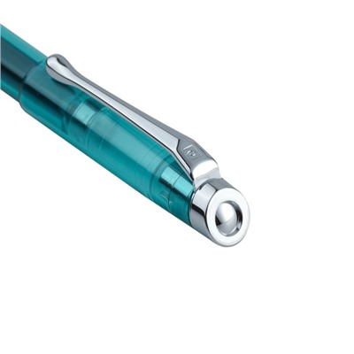 Ручка перьевая PIERRE CARDIN I-SHARE, корпус пластик, отделка сталь и хром, узел 0.6 мм, чернила синие, прозрачная, бирюзовая