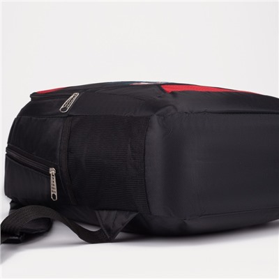 Рюкзак, отдел на молнии, наружный карман, цвет чёрный/красный
