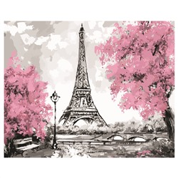Картина по номерам на холсте ТРИ СОВЫ "Париж", 40*50, с поталью, акриловыми красками и кистями