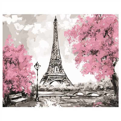Картина по номерам на холсте ТРИ СОВЫ "Париж", 40*50, с поталью, акриловыми красками и кистями