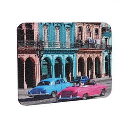 Кардхолдер с принтом Eshemoda “Улица Кубы”, натуральная кожа, цвет фуксия