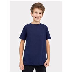 Однотонная футболка темно-синего цвета для мальчиков