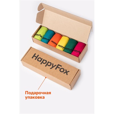 Набор носков для девочки 6 пар в подарочной коробке Happy Fox