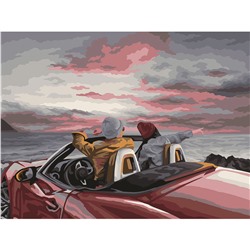 Картина по номерам на холсте ТРИ СОВЫ "Романтический закат", 30*40, с акриловыми красками и кистями
