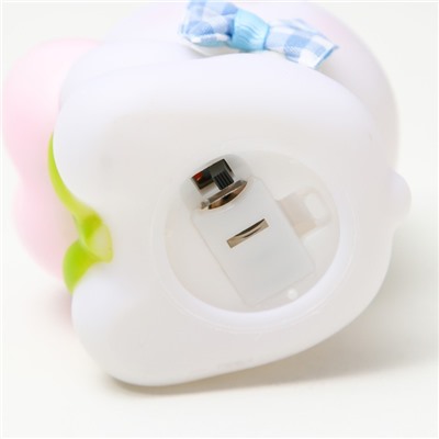Ночник "Мишка" LED от батареек бело-розовый 8,3х9 см