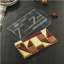 Форма для шоколада и конфет «Плитка Экстравагант», 17×8,5×1 см, цвет прозрачный