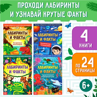 Набор книг «Лабиринты и факты: Пройди лабиринт и узнай факт!», 4 книги по 24 стр., 6+