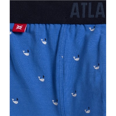Мужские трусы шорты Atlantic, набор из 3 шт., хлопок, небесно-голубые + темно-синие + графит, 3MH-187