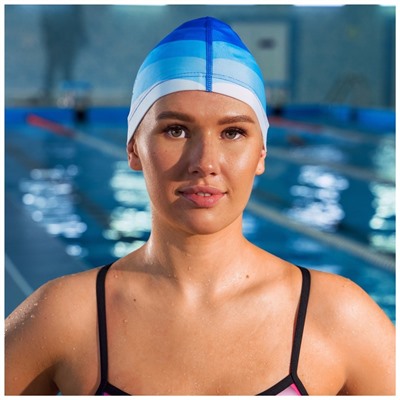 Шапочка для плавания взрослая ONLYTOP Swim, тканевая, обхват 54-60 см
