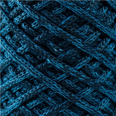 Шнур для вязания 35% хлопок,65%  полипропилен 3 мм 85м/165±5 гр ( Голубой/тёмно-синий)