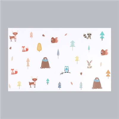 Наклейка пластик интерьерная цветная "Лес со зверятами" 36х58 см