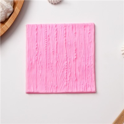Силиконовый молд Доляна «Кора дерева», 10,5×10,3×0,,3 см, цвет розовый