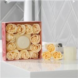Подарочный набор «Лучшей на свете», мыльные розы 12 шт, свеча