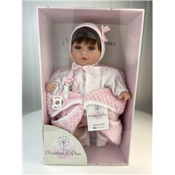 Пупс "Новорожденная девочка", с волосами,  в одеяле, 40 см, арт. 402-1