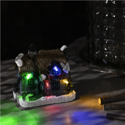 Светодиодная фигура «Дом», керамика, батарейки АААх3 (не в комплекте), свечение мульти