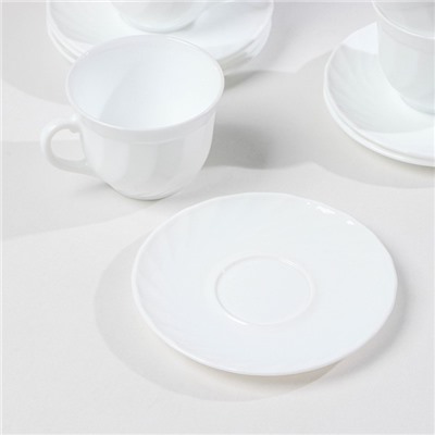 Сервиз чайный Luminarc Trianon, 220 мл, стеклокерамика, 6 персон, цвет белый