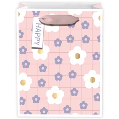 Пакет подарочный «Happy flowers», pink (26*32*12.5)