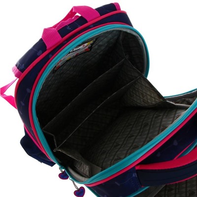 Рюкзак каркасный Across "Единорожка" + мешок для обуви, 36 х 29 х 17 см , с брелоком, пайетки