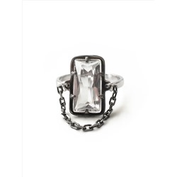 Серебряное кольцо "Лед" с горным хрусталем еще крупнее