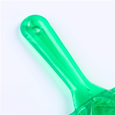 Пуходерка "Симпл" с прозрачной ручкой, с каплями, 9,5 х 13,8 см, зелёная