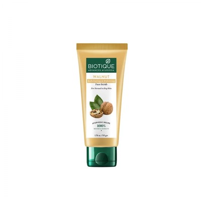 BIOTIQUE Walnut exfoliating &amp; polishing face scrub tube Очищающий скраб для лица с маслом грецкого ореха 50г