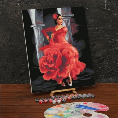Картина по номерам на холсте с подрамником «Девушка в танце» 40х50 см