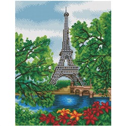 Алмазная мозаика ТРИ СОВЫ "Лето в Париже", 30*40см, холст на деревянном подрамнике, картонная коробка с пластиковой ручкой