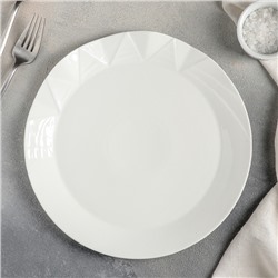 Тарелка фарфоровая обеденная Magistro «Изобилие», d=25 см, цвет белый