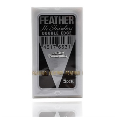 Классические Лезвия "FEATHER" HI Stainless Platinum (1 блок * 20 пачек * 5 лезвий)