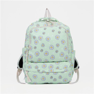 Рюкзак на молнии, сумка, косметичка, цвет зелёный