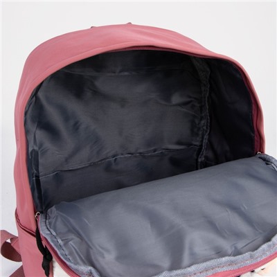 Рюкзак, отдел на молнии, 3 наружный карман, цвет малиновый