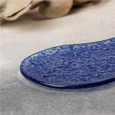 Подставка стеклянная под ложку Magistro «Голубой бриллиант», 24×11×1 см, цвет синий