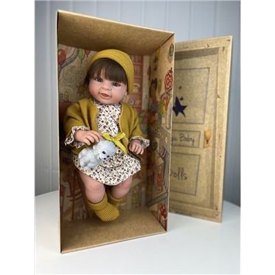Кукла-пупс Паула, в вязаной кофте, шапочке и пинетках, 47 см , арт. 46127