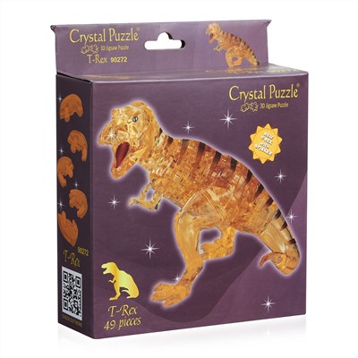 Crystal Puzzle Тираннозавр Коричневый-Желтый Medium, 3D-головоломка