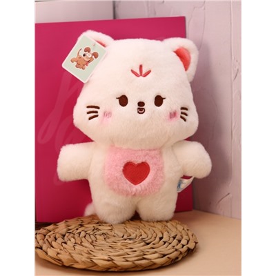 Мягкая игрушка "Heart cat", white, 22 см